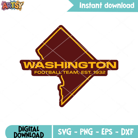Washington football team est 1932 svg, washington redskin svg, nfl svg
