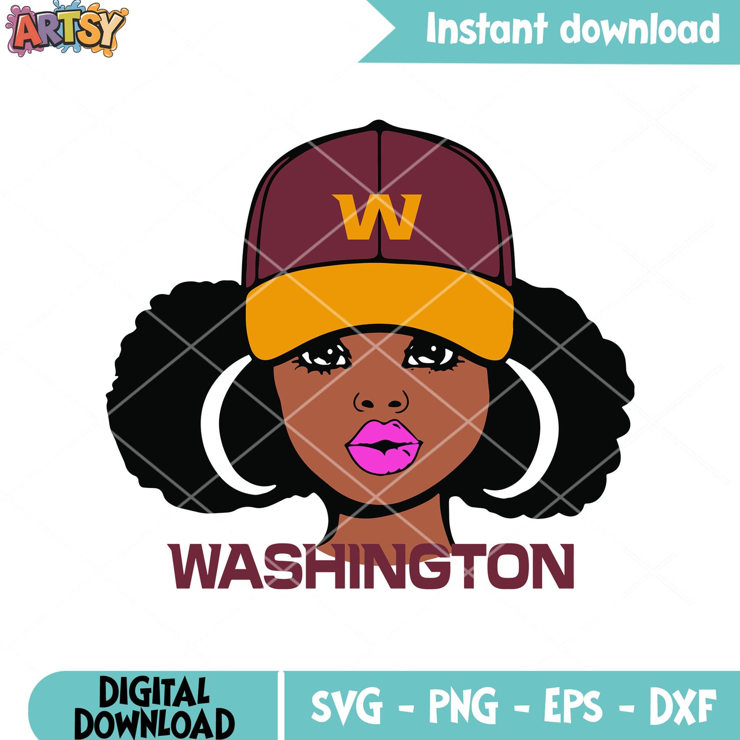 Washington girl nfl team svg, redskin svg, national football leauge svg