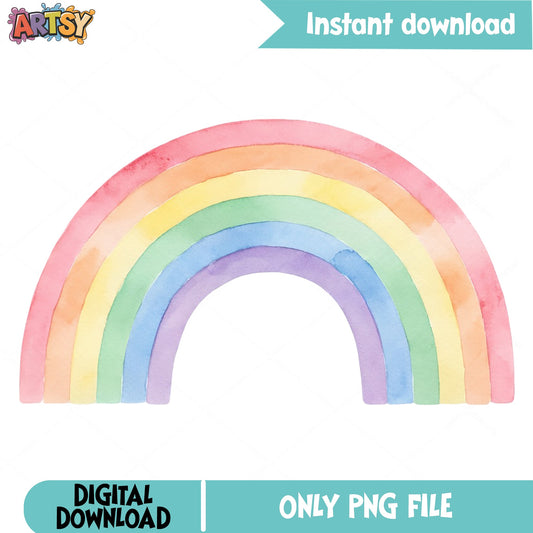 Watercolor Rainbow PNG Clipart, Pastel Rainbow PNG, Rainbow PNG