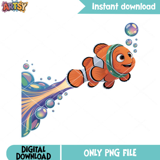 Water rocket nemo fish png, poster nemo png, nemo fish png