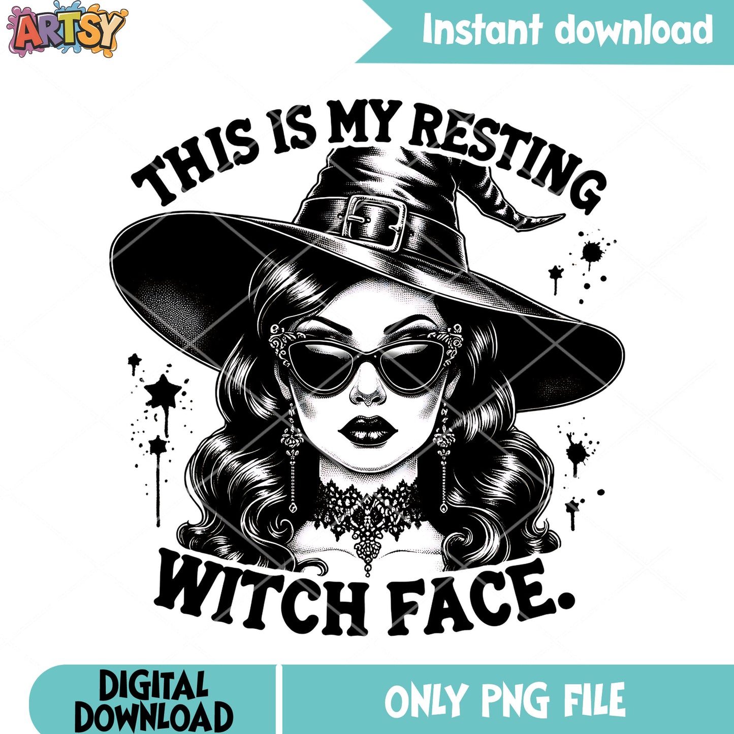 Wavy hair the witch png, cool sunglasses png, halloween scary png