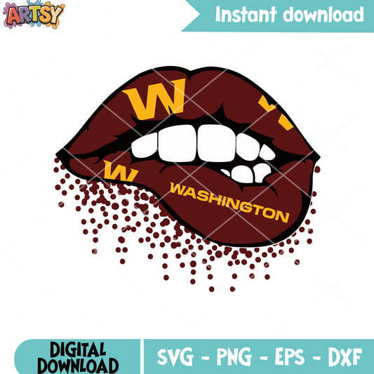 W bite sexy love svg, washington redskin svg, washington svg