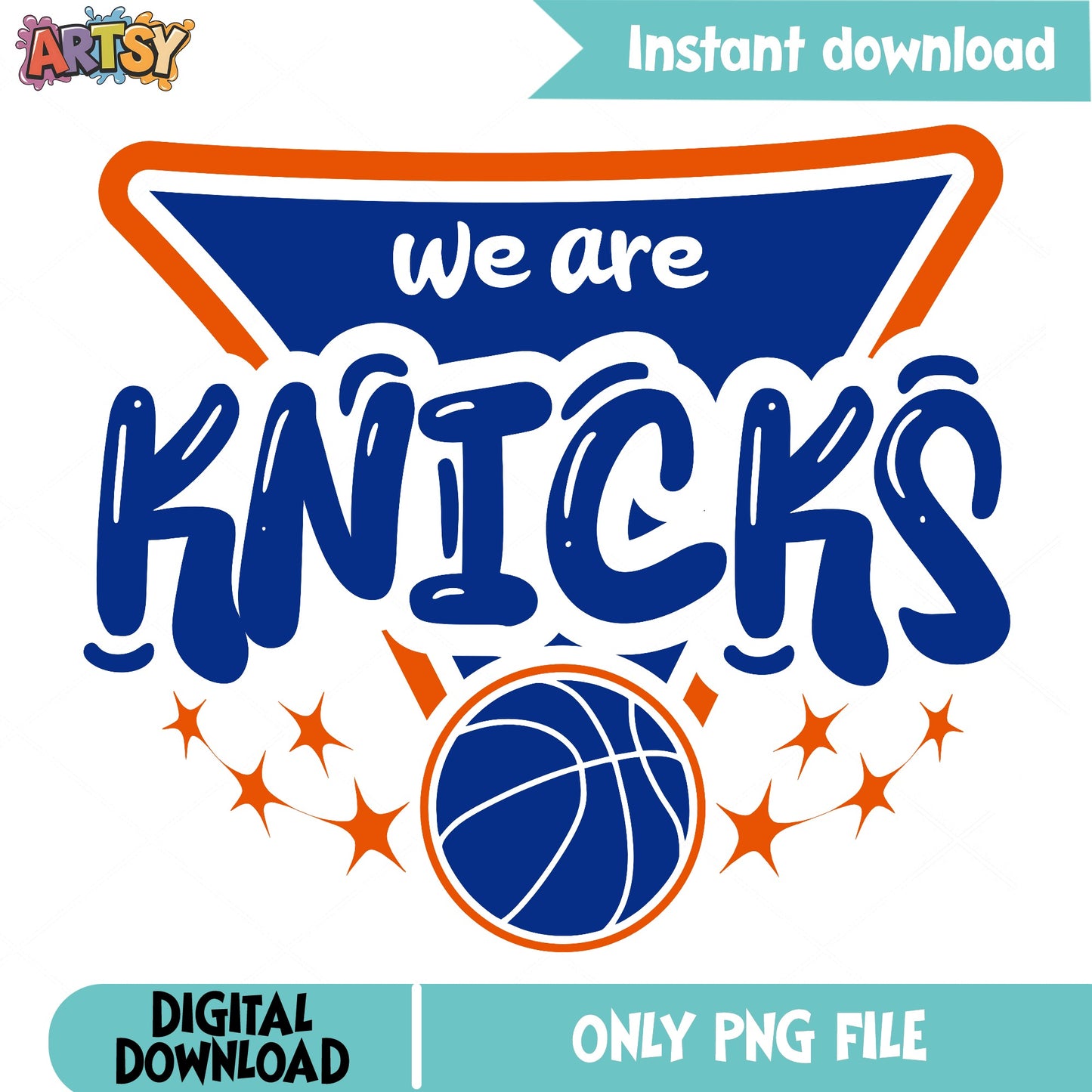 We Are Knicks Basketball PNG, New York Knicks PNG, NBA Fan PNG