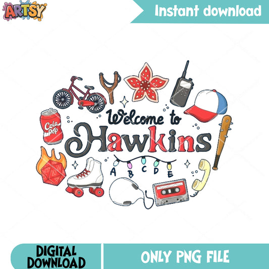 Welcome to hawkins png, horror movies png, stranger things ​​png