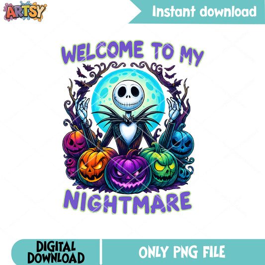 Welcome to my nightmare png, jack halloween png, nightmare halloween png