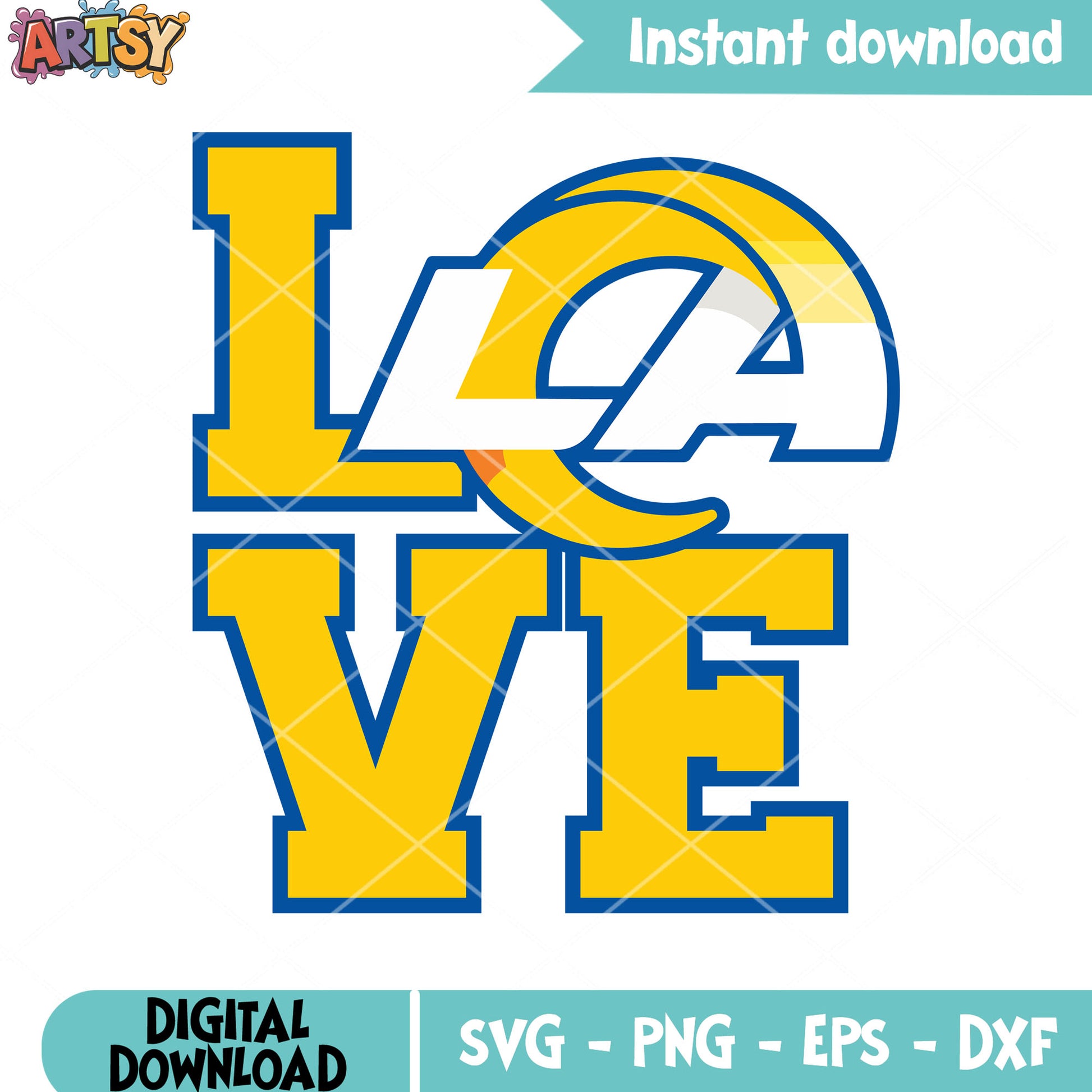 We love la rams team svg, los angeles rams svg, america football svg