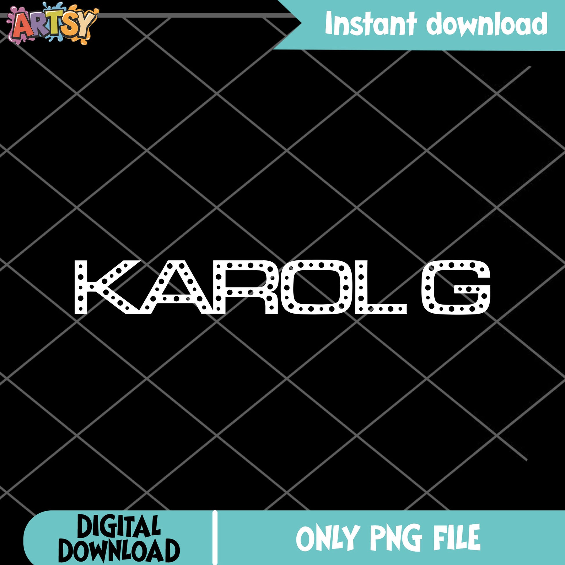 White Karol g logo png, karol g singer png, karol g name png