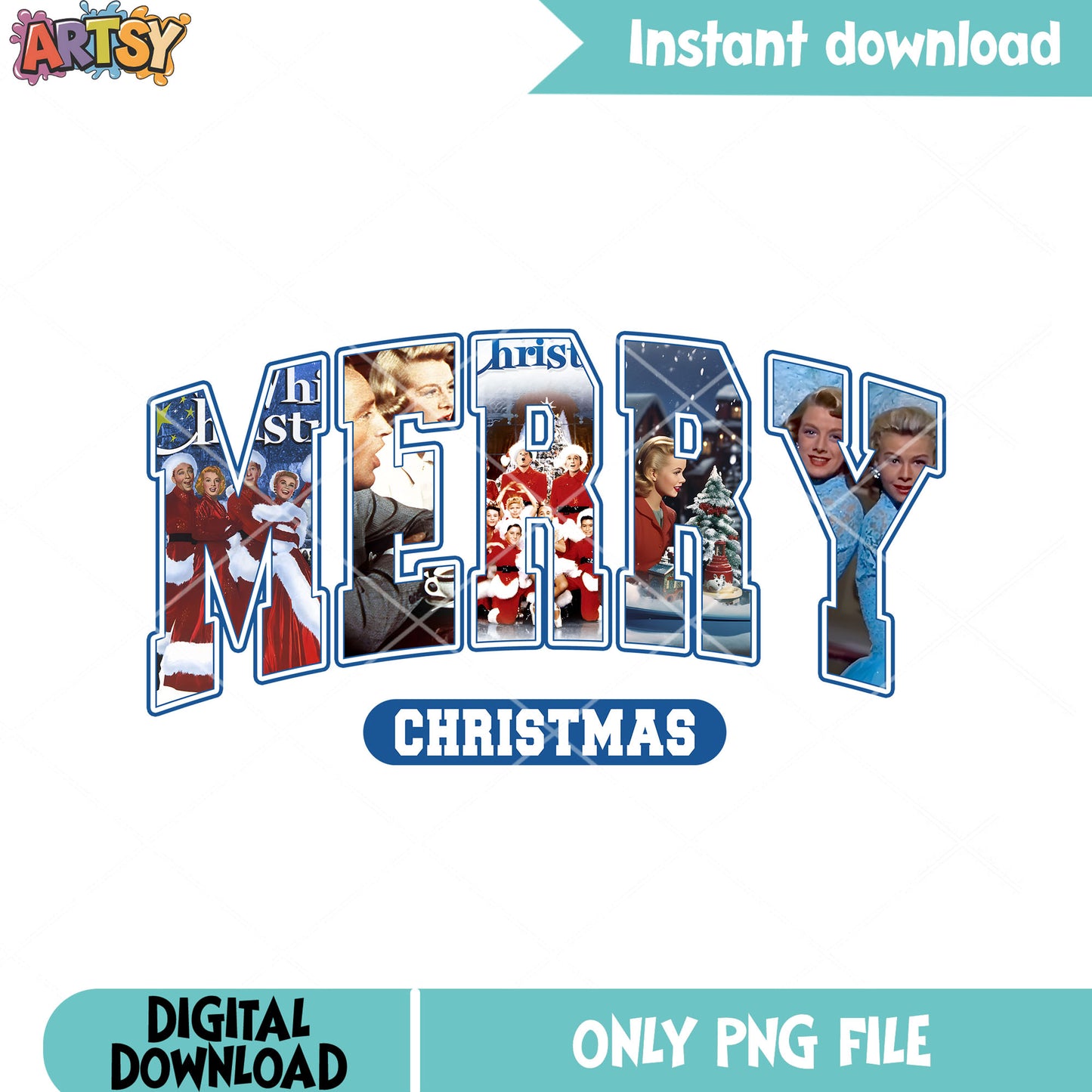 White christmas postcards png, white christmas png, christmas tree png