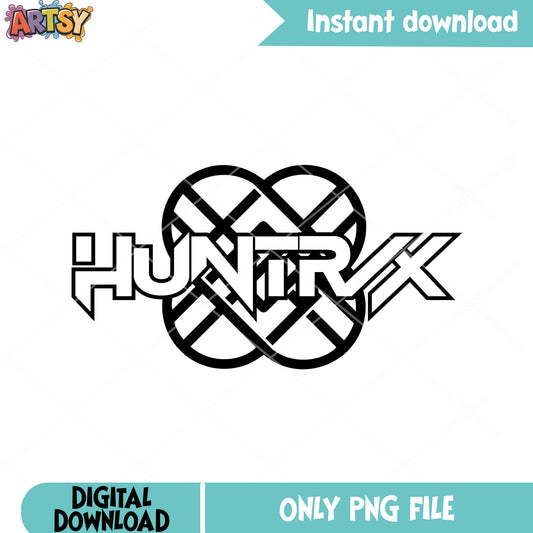 White logo huntix kpop png, kpop white logo png, huntrix kpop png