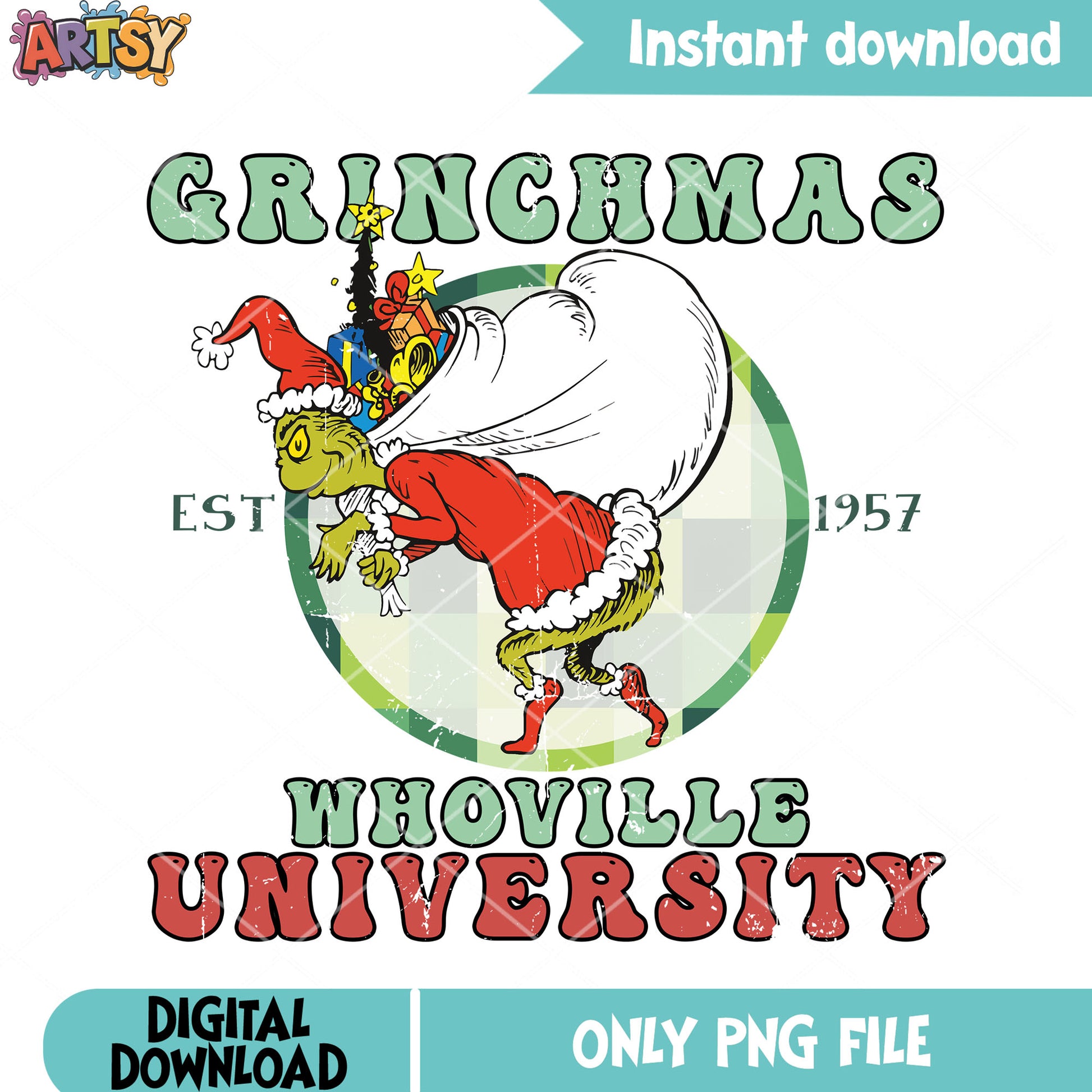 Whoville university est 1977 png, the grinch​ png, merry christmas png