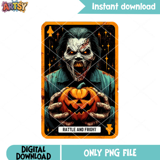 Wicker pumpkin joker png, zombie png, dc comic halloween png