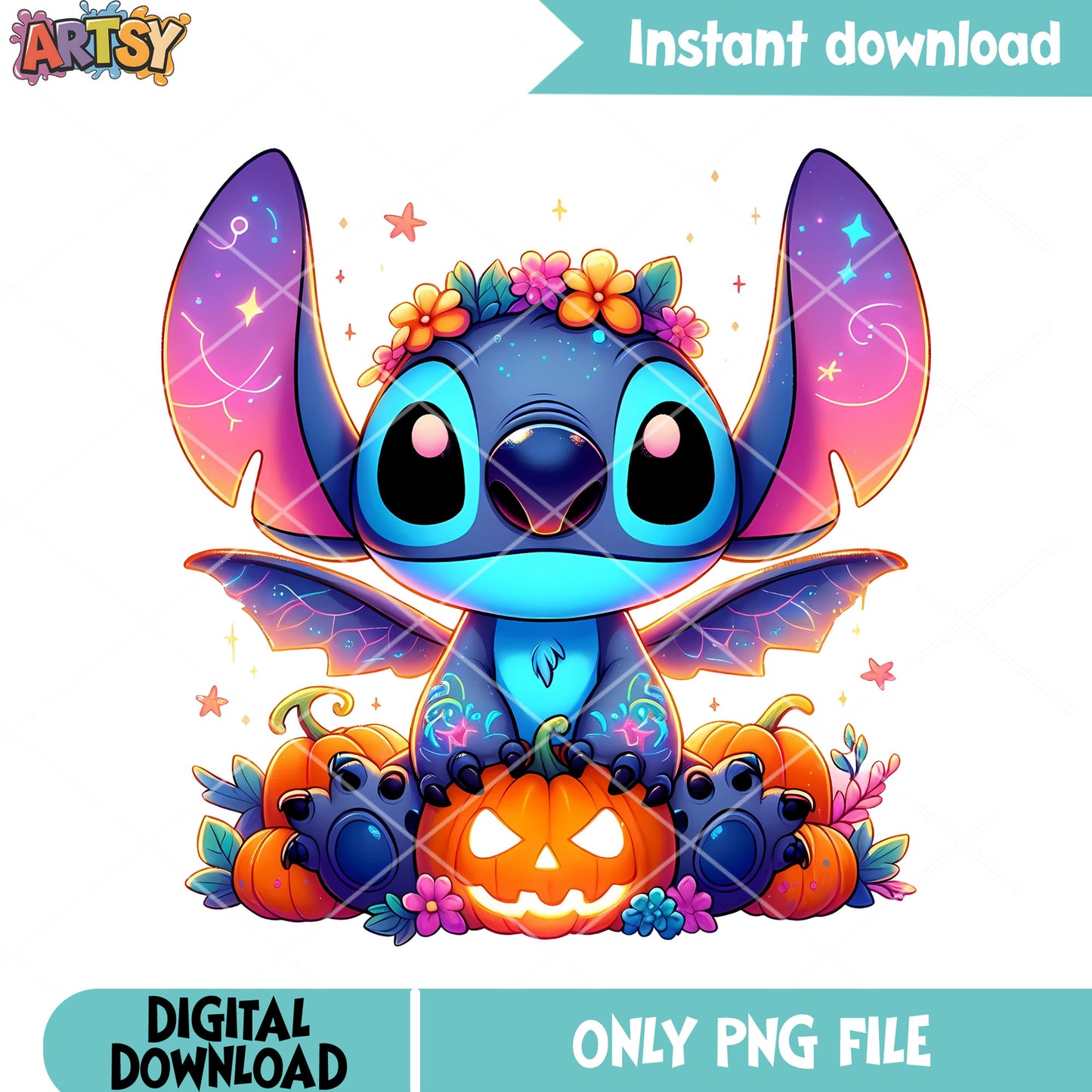 Wicker pumpkin png, disney halloween png, flower garland png