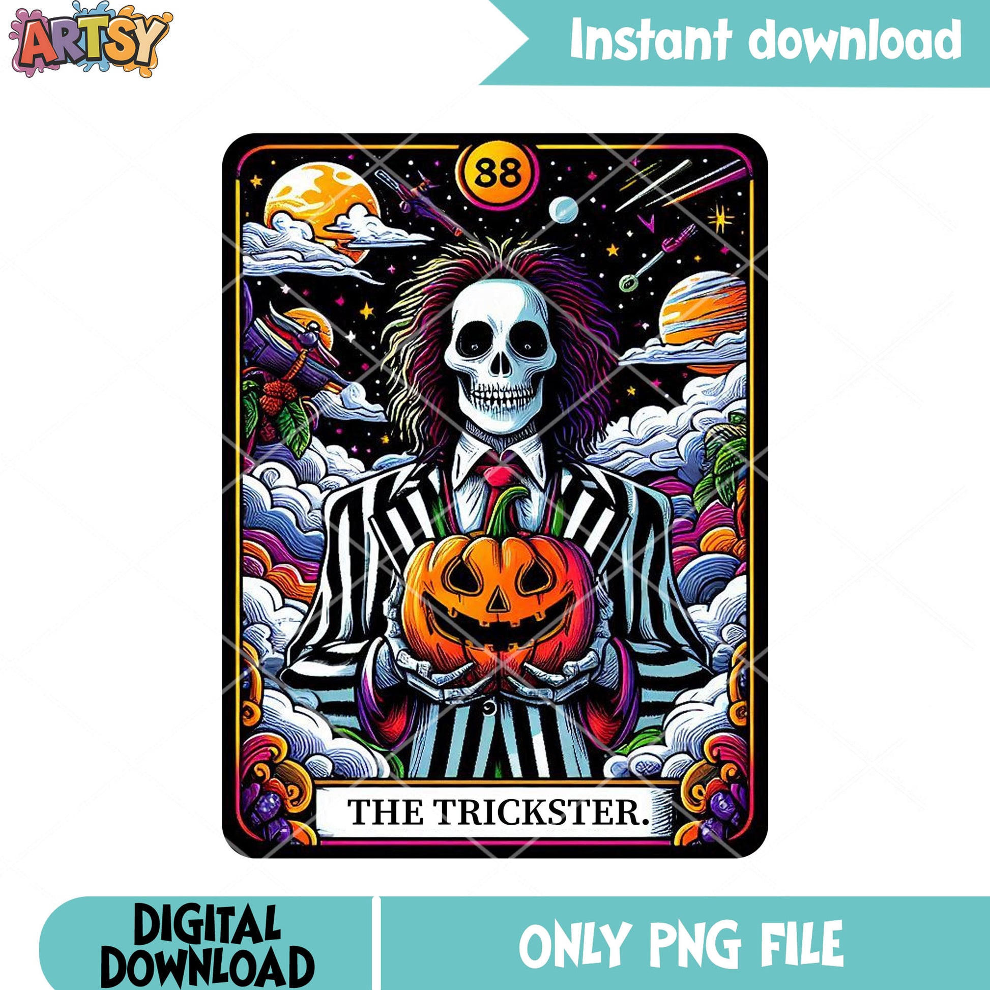 Wicker pumpkin skeleton png, stary night png, halloween night png