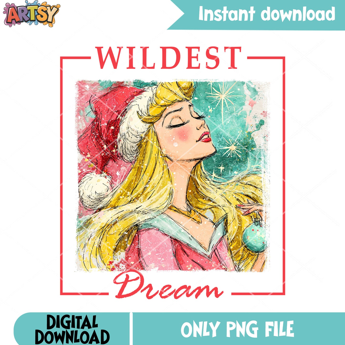 Wildest dream png, aurora princess png, merry christmas png