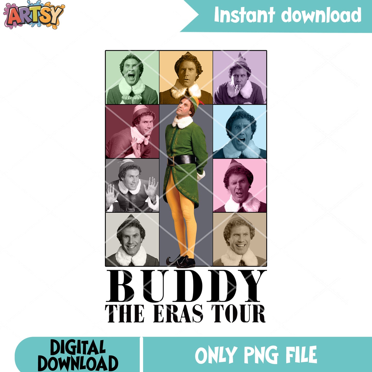 Will ferrell elf eras png, tour funny png, christmas poster png