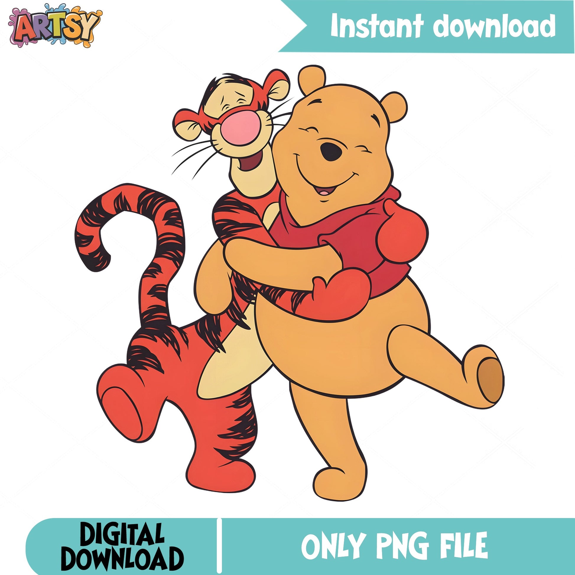 Winnie The Pooh And Tigger Hugging PNG, Disney PNG, Pooh Bear PNG