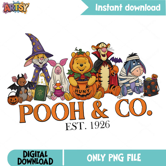 Winnie The Pooh Halloween PNG, Pooh And Co EST 1926 PNG, Disney Halloween PNG