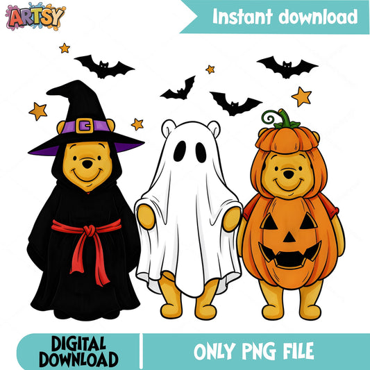 Winnie The Pooh Halloween PNG, Pooh Bear Costume PNG, Disney Halloween PNG