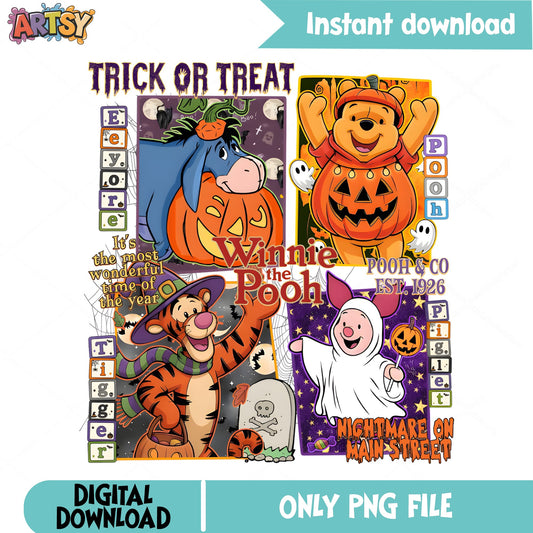 Winnie The Pooh Halloween PNG, Trick Or Treat PNG, Disney PNG