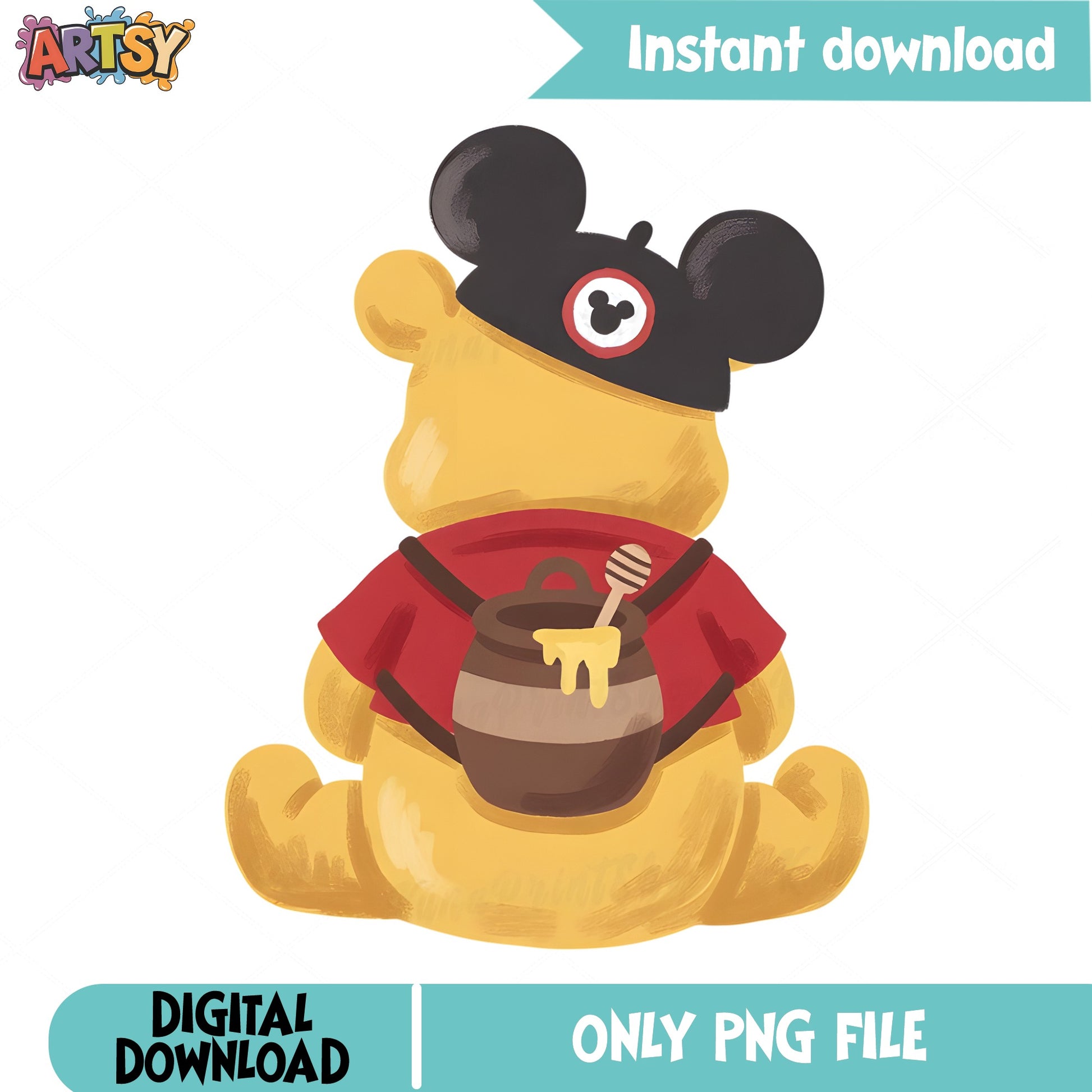 Winnie The Pooh Mickey Ears Honey Pot PNG, Disney PNG, Pooh Bear PNG