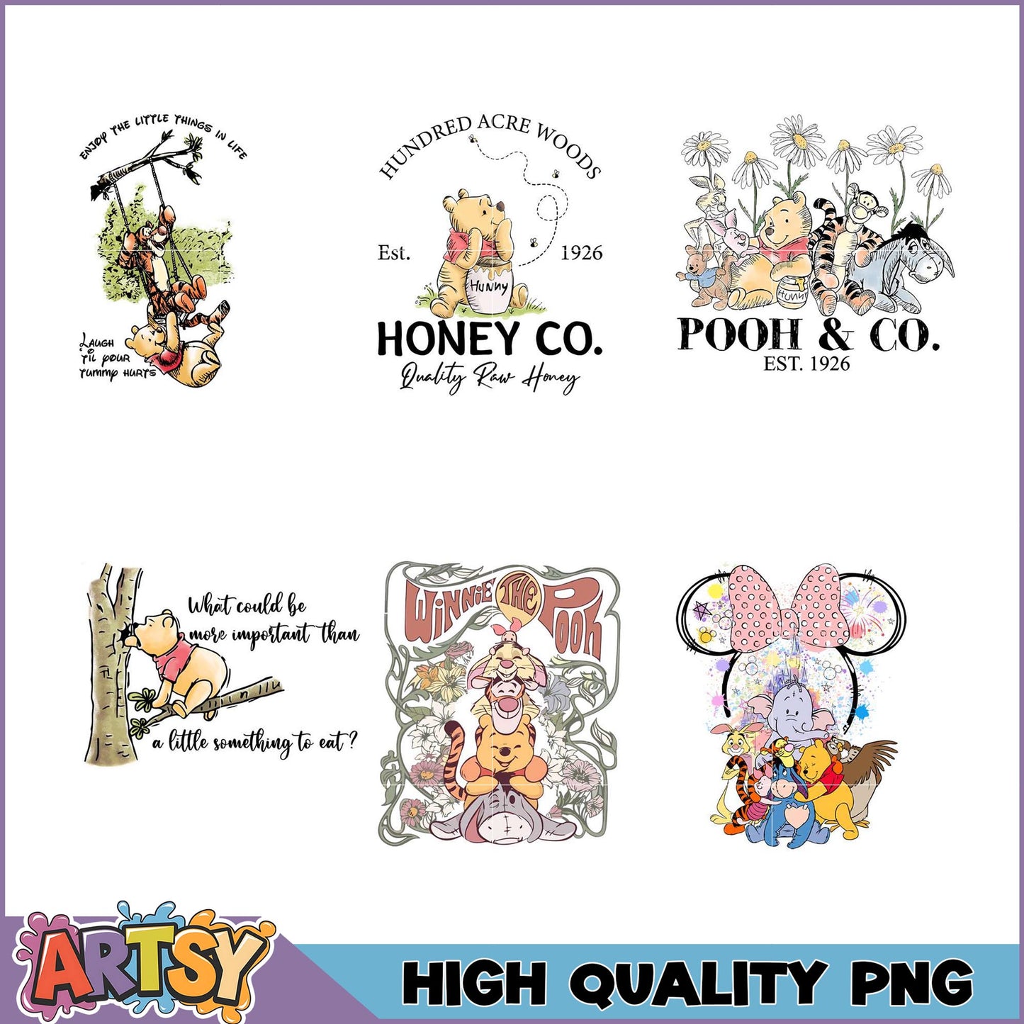 Winnie the Pooh PNG Bundle High-Quality Designs