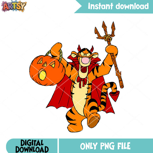 Winnie the pooh character tiger png, satan costume png, disney halloween png