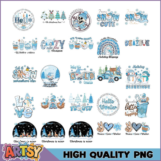 Winter PNG Bundle Cute Designs for Sublimation