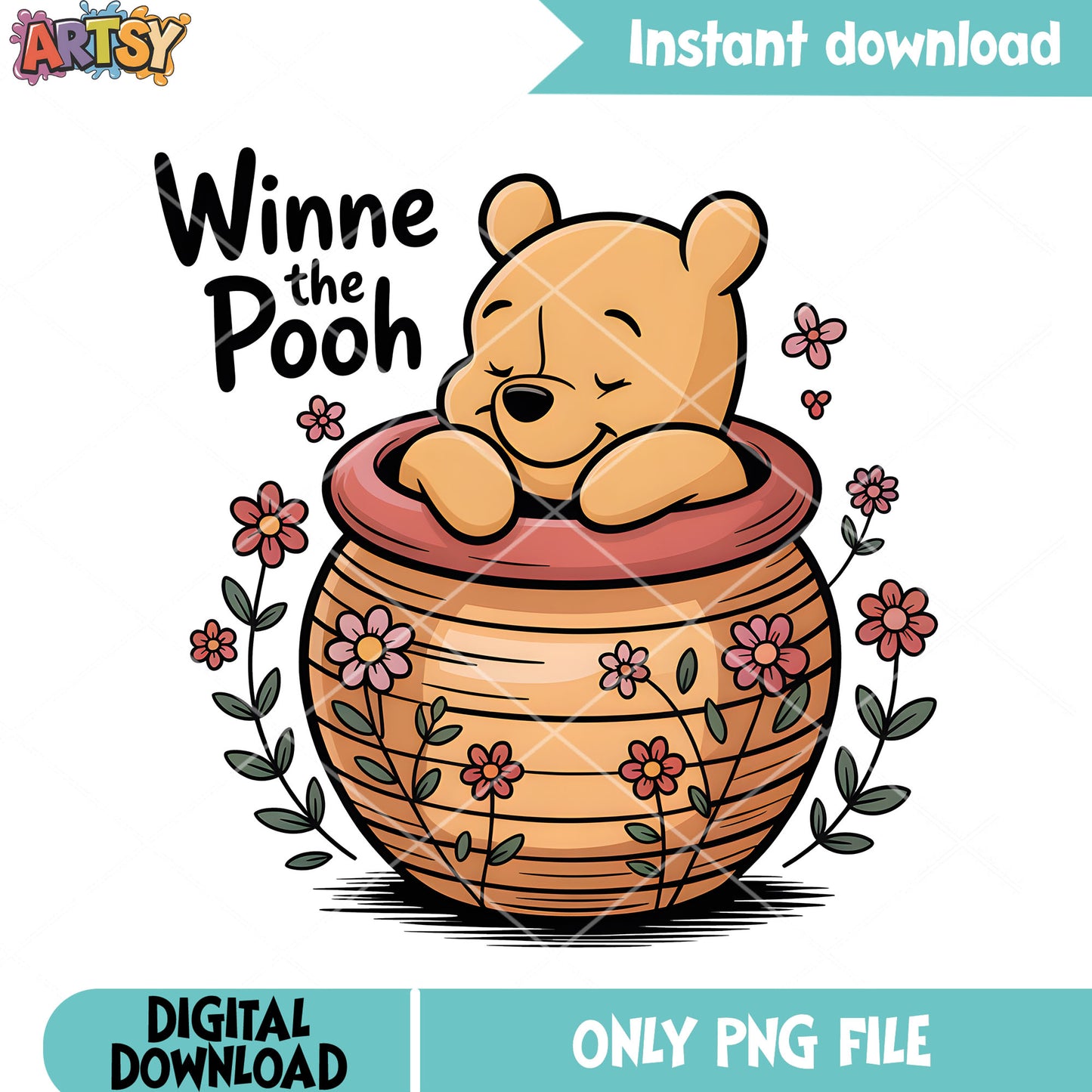 Winter sleep pooh bear png, winnie the pooh png, pooh poster png