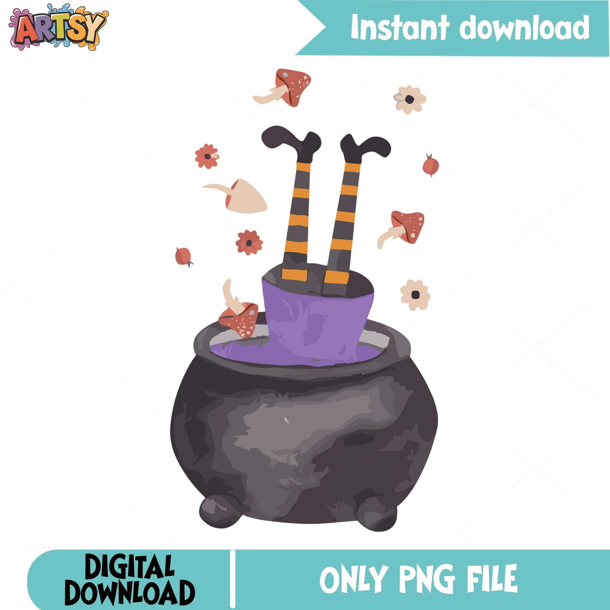 Witch Legs In Cauldron PNG, Halloween Witch PNG, Spooky PNG