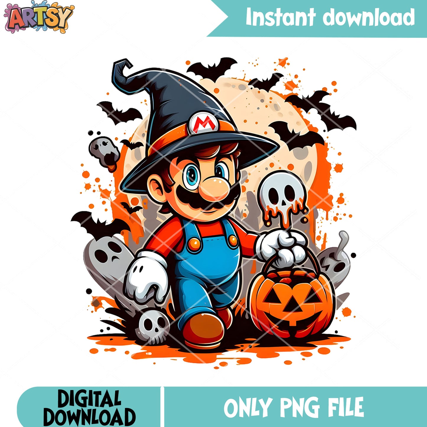 Witch costume mario png, Halloween scary night png, nintendo switch png