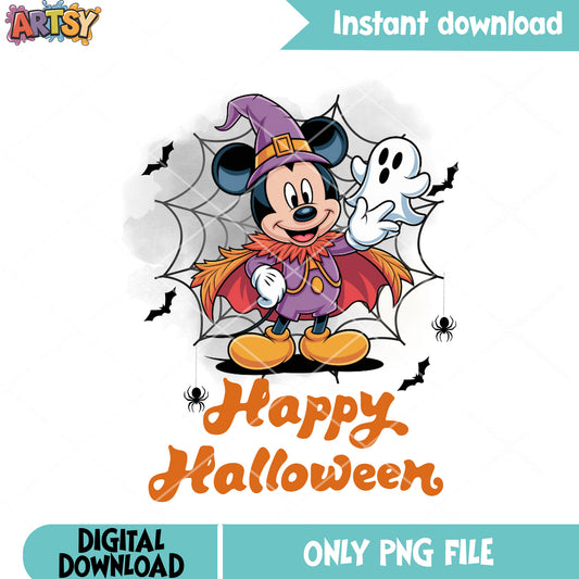 Wizard mickey ghost png, spider web png, disney character png