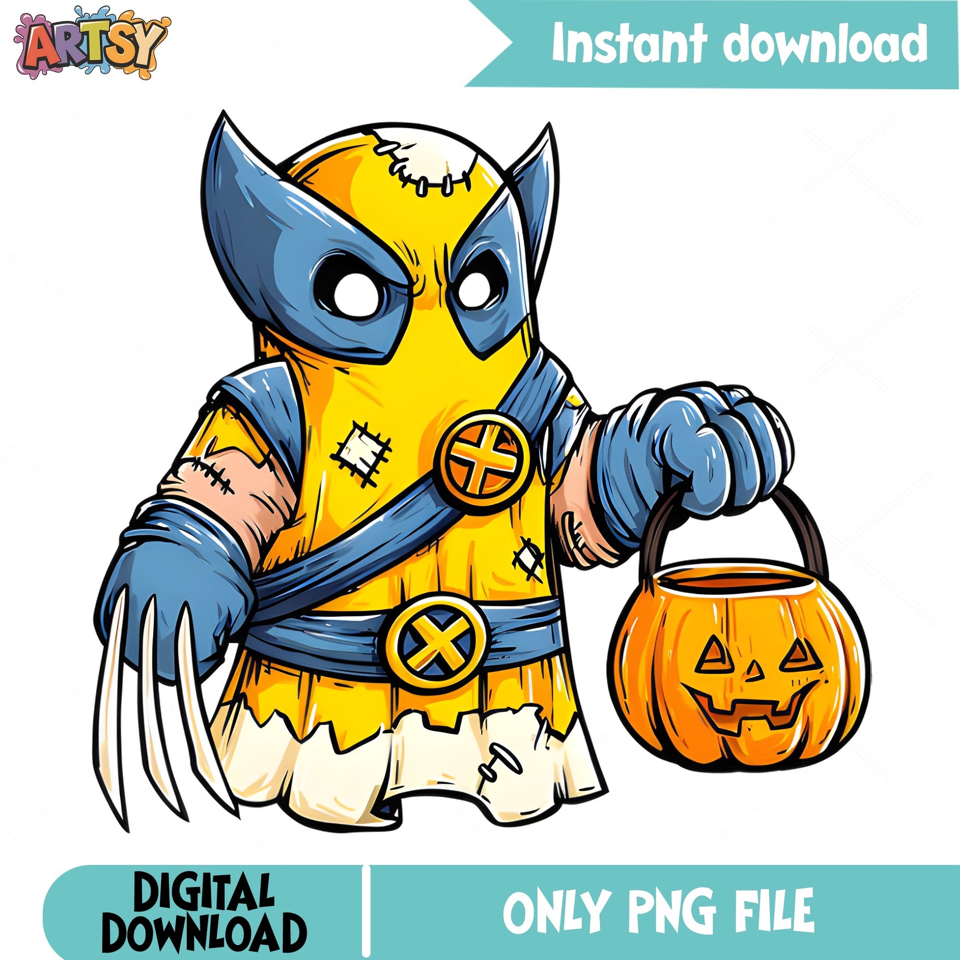 Wolverine Halloween PNG, X-Men Trick Or Treat PNG, Marvel PNG
