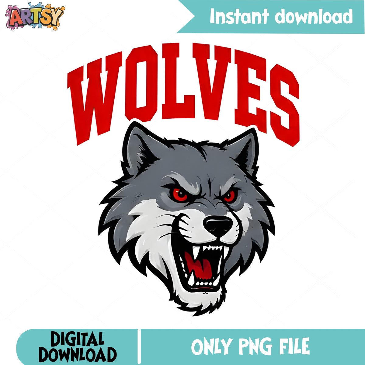 Wolves Mascot PNG, Wolf Head School Spirit PNG, Team Mascot PNG
