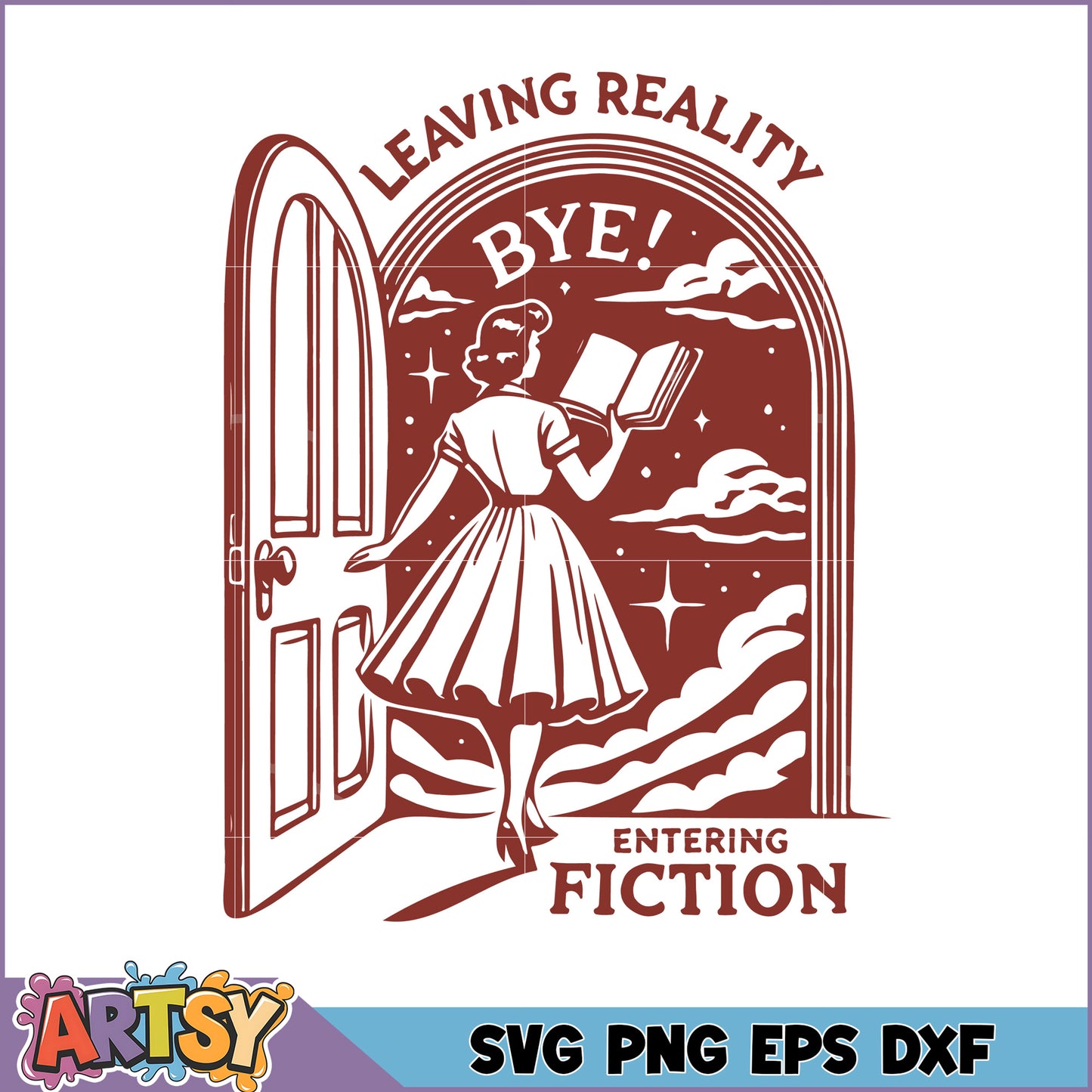 Woman Reading Book SVG Cut File