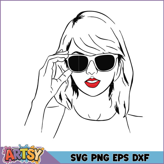 Woman Sunglasses SVG Cut File