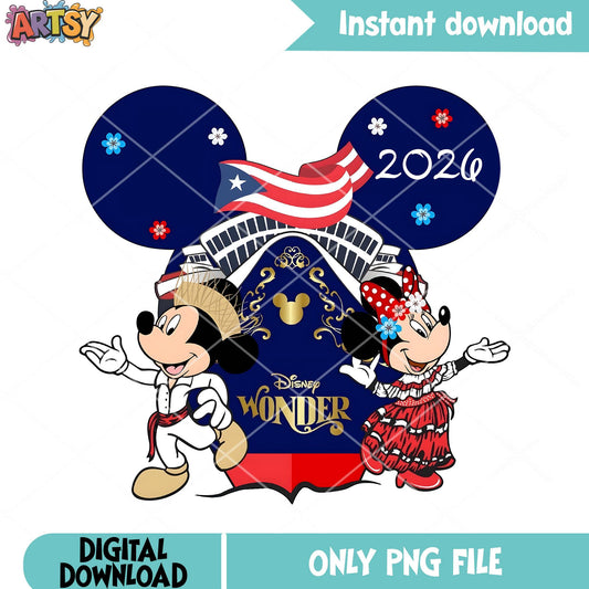 Wonder trip disney vibes png, disney cruise png, mickey minnie png