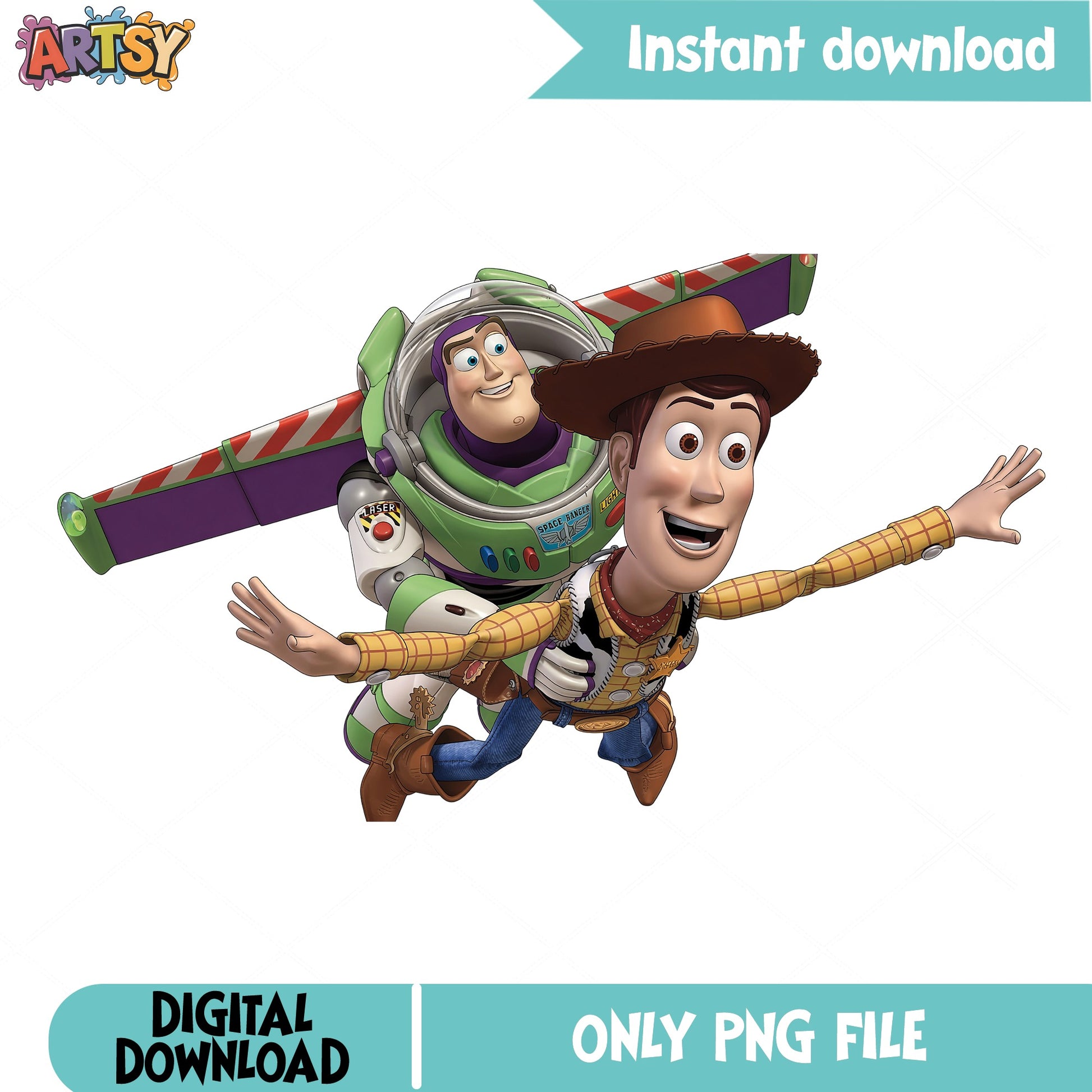 Woody And Buzz Lightyear Toy Story PNG, Disney PNG, Pixar PNG