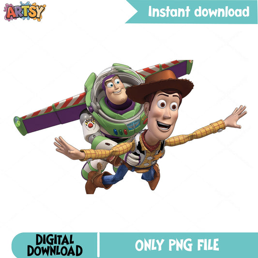 Woody And Buzz Lightyear Toy Story PNG, Disney PNG, Pixar PNG