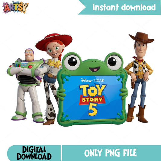 Woody Buzz Jessie Toy Story 5 PNG, Disney Pixar PNG, Kids PNG