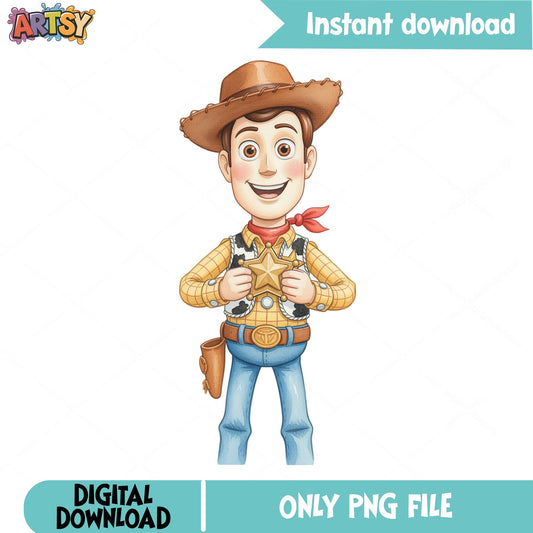 Woody Toy Story PNG, Disney Pixar Clipart PNG, Cowboy Sheriff PNG