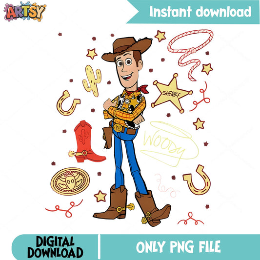 Woody Toy Story PNG, Disney Pixar Cowboy PNG, Toy Story PNG