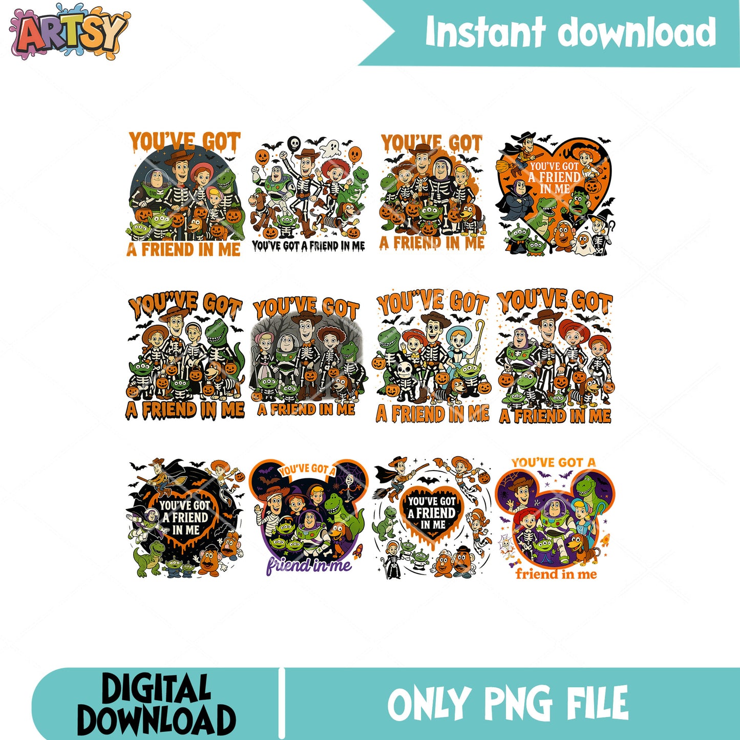 Woody disney halloween png bundle, toy story halloween png, woody halloween png