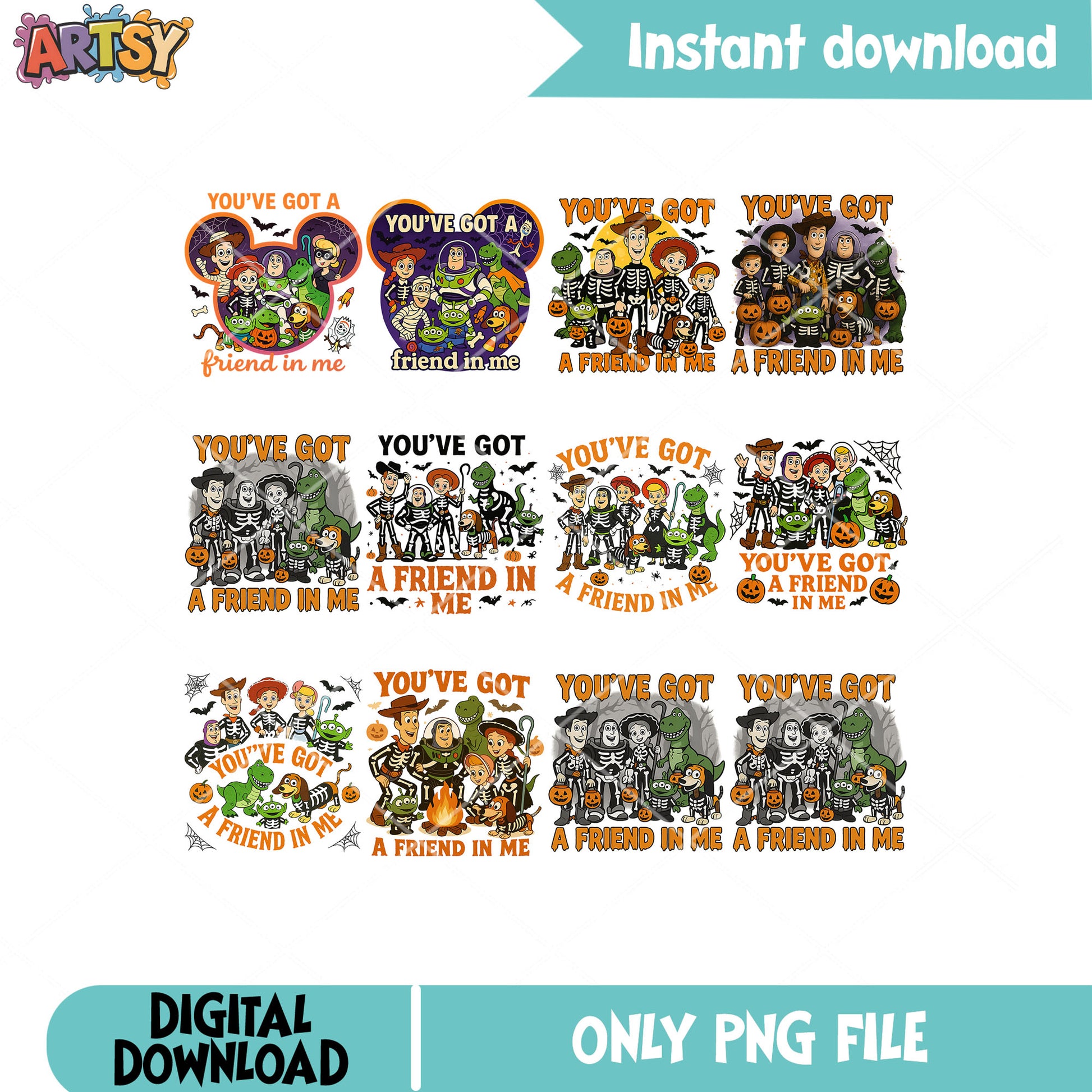 Woody got a friends png bundle, woody halloween png, disney halloween png