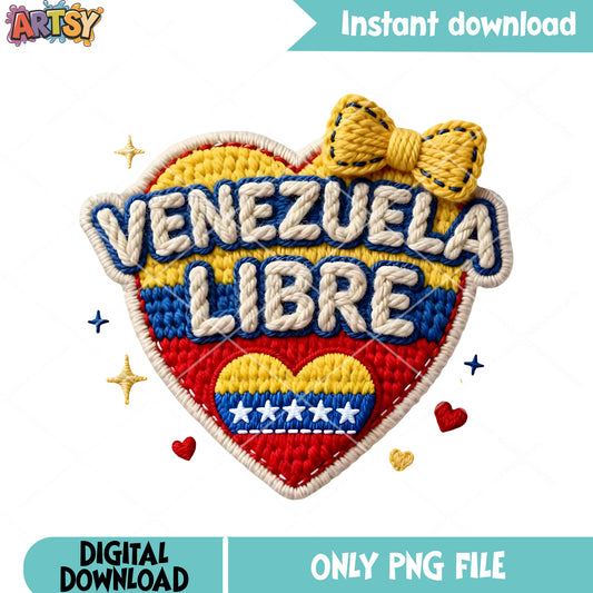 Wool heart venezuela png, venezuela country png, venezuela libre png