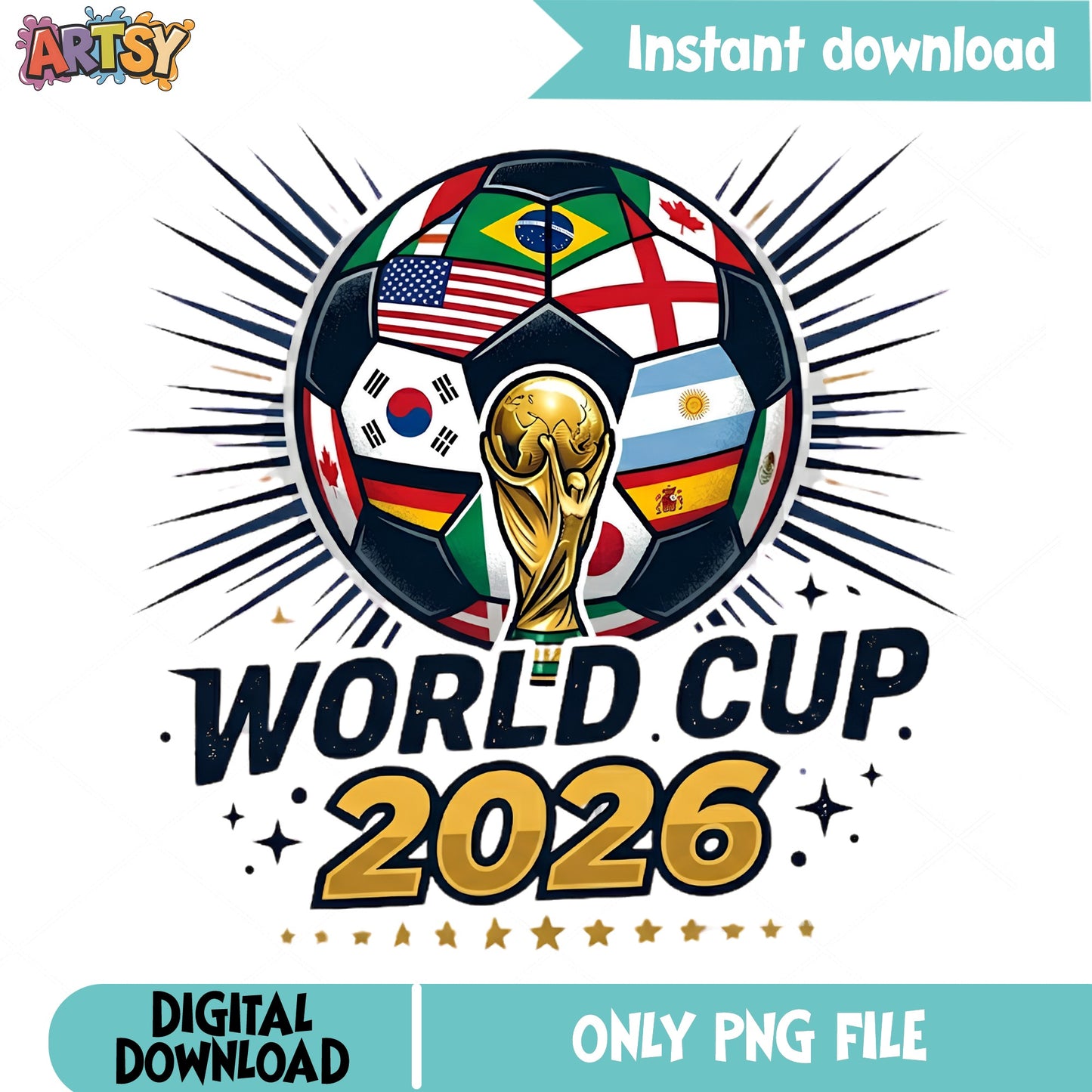 World Cup 2026 PNG, Soccer Ball International Flags PNG, Football Trophy PNG