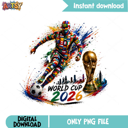World Cup 2026 PNG, Soccer Player All Flags PNG, Football PNG