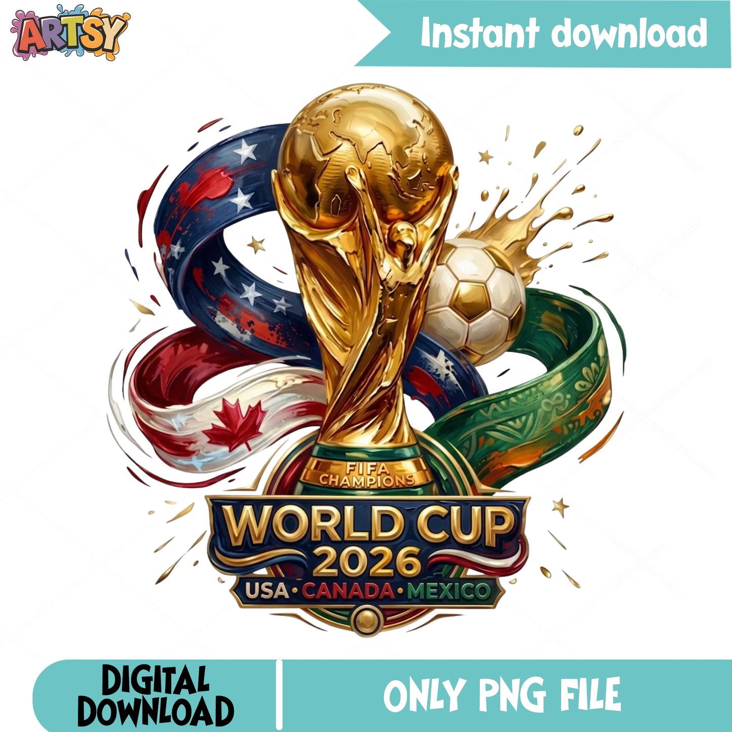World Cup 2026 PNG, Soccer Trophy USA Canada Mexico, FIFA PNG