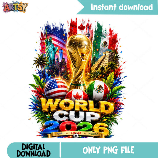 World Cup 2026 PNG, USA Canada Mexico Soccer PNG, Football PNG