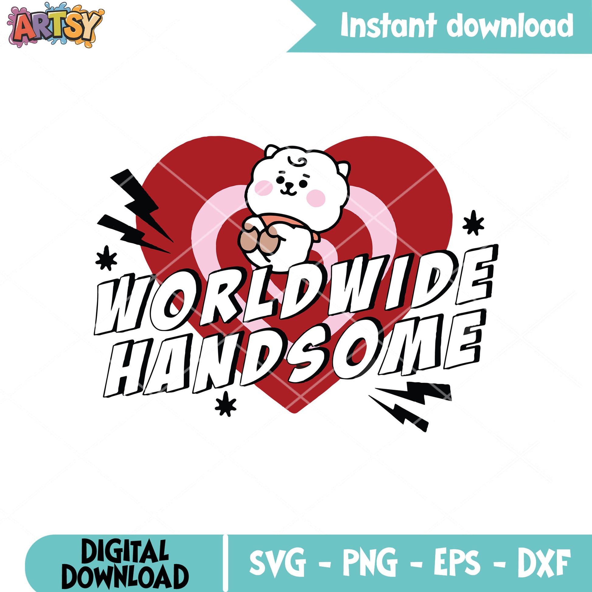 Worldwide handsome jin svg, BTS kpop svg, Run Seokjin Tour svg