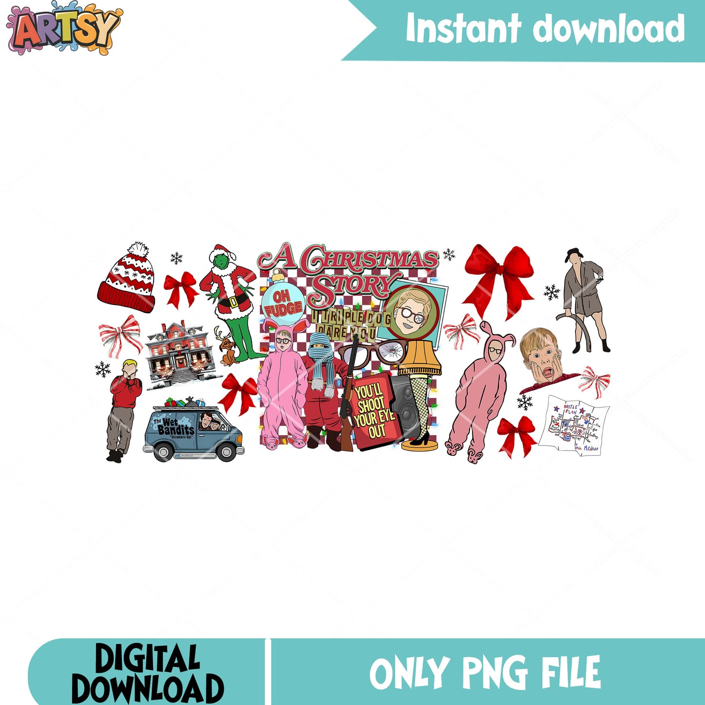 Xmas christmas films png, christmas list png, a christmas story png